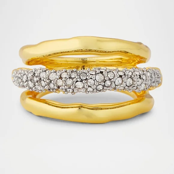 Alexis Bittar Solanales Crystal Orbiting Ring-gold Size 7 - Picture 4 of 7